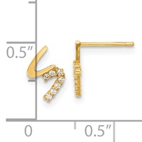 14K Yellow Gold Madi K CZ Children's Post Earrings view 2