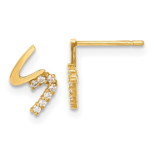 14K Yellow Gold Madi K CZ Children's Post Earrings