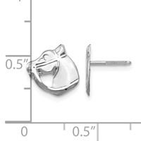 14K White Gold Madi K Horse Head Screwback Post Earrings view 4