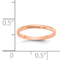 14K Rose Gold Madi K Polished 1mm Half Round Band Ring view 4