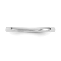 14K White Gold Madi K Polished 1mm Half Round Band Ring view 3