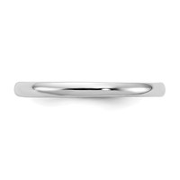 14K White Gold Madi K Polished 1mm Half Round Band Ring view 4