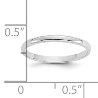 14K White Gold Madi K Polished 1mm Half Round Band Ring view 5