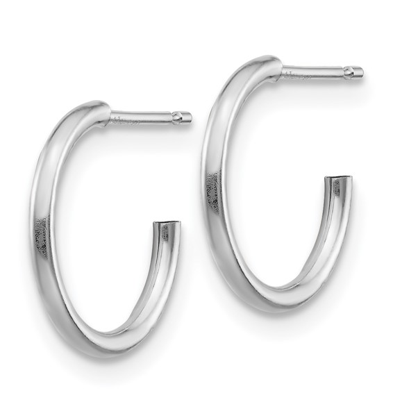 14k White Gold Madi K Polished 1x13mm J-Hoop Post Earrings