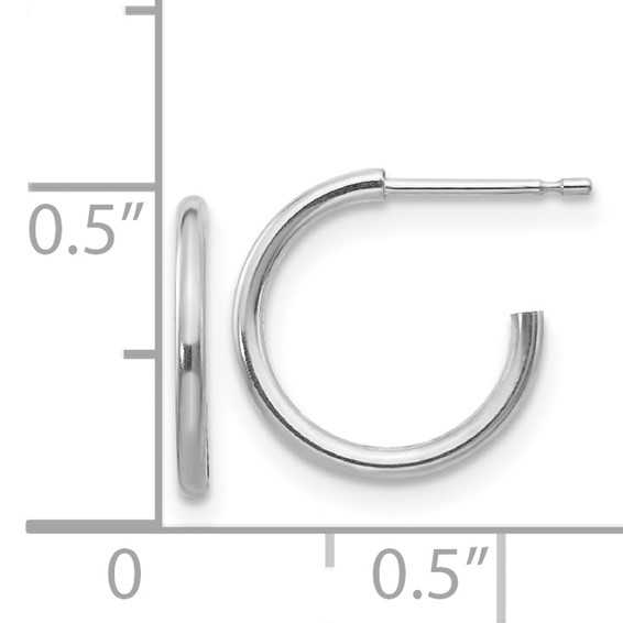 14k White Gold Madi K Polished 1x13mm J-Hoop Post Earrings