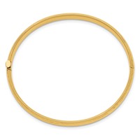 14K Yellow Gold Madi K Kids Polished Hammered 5mm Hinged Bangle view 2