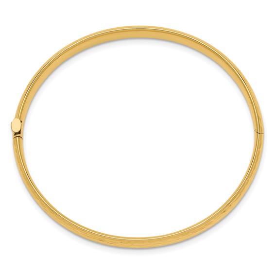 14k Madi K Kids Polished Diamond-cut 5mm Hinged Childs Bangle