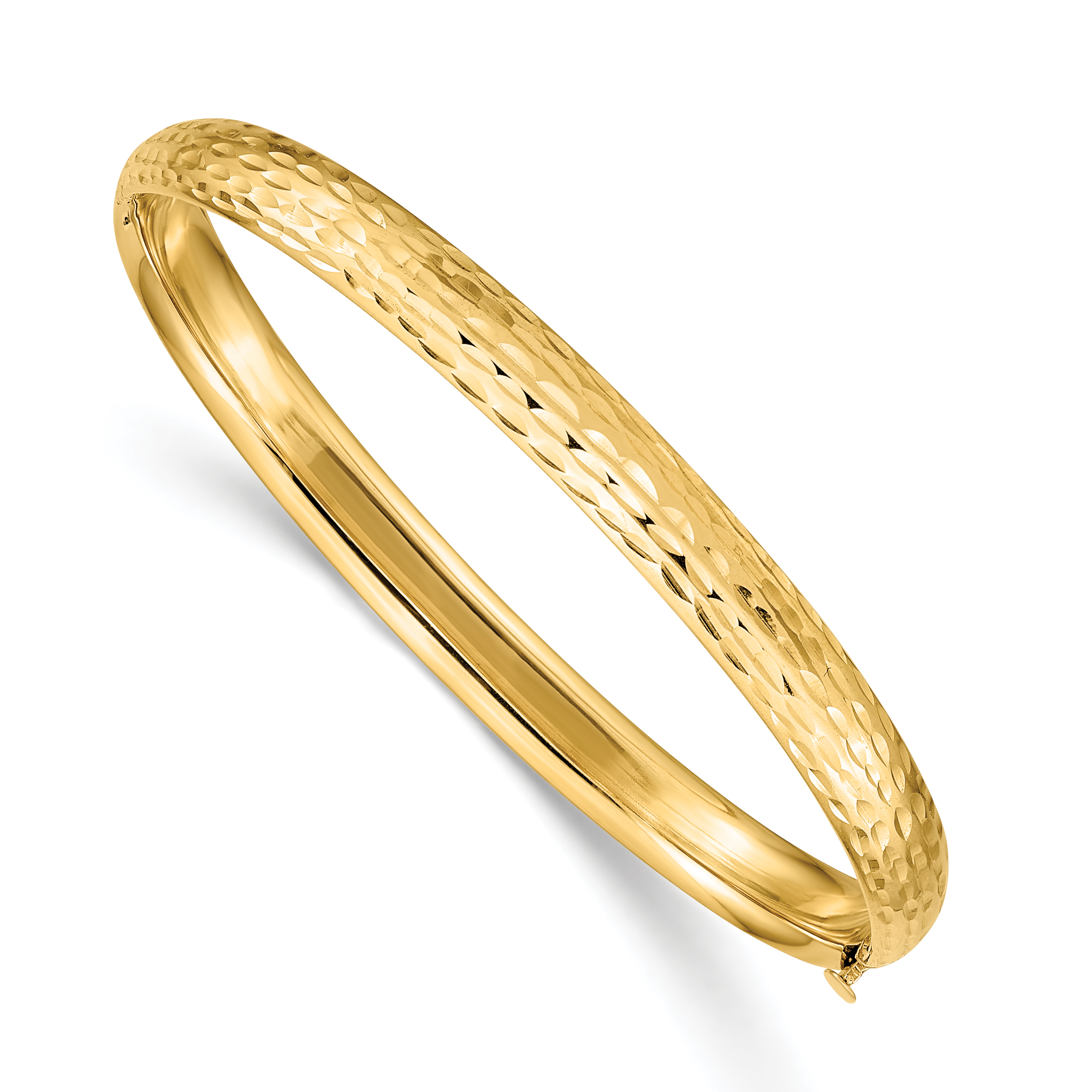 14k Madi K Kids Polished Diamond-cut 5mm Hinged Child's Bangle (GK894)
