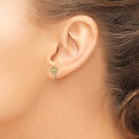 14K Madi K Blue and Clear CZ Palm Tree Post Earrings view 4
