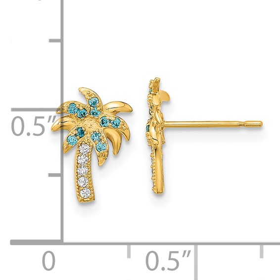 Gold Children's CZ Earrings