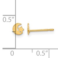 14K Yellow Gold Madi K Kids Star and Moon Post Earrings view 3