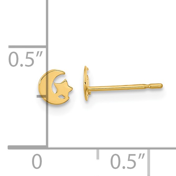 14k Madi K Kids Star and Moon Post Earrings