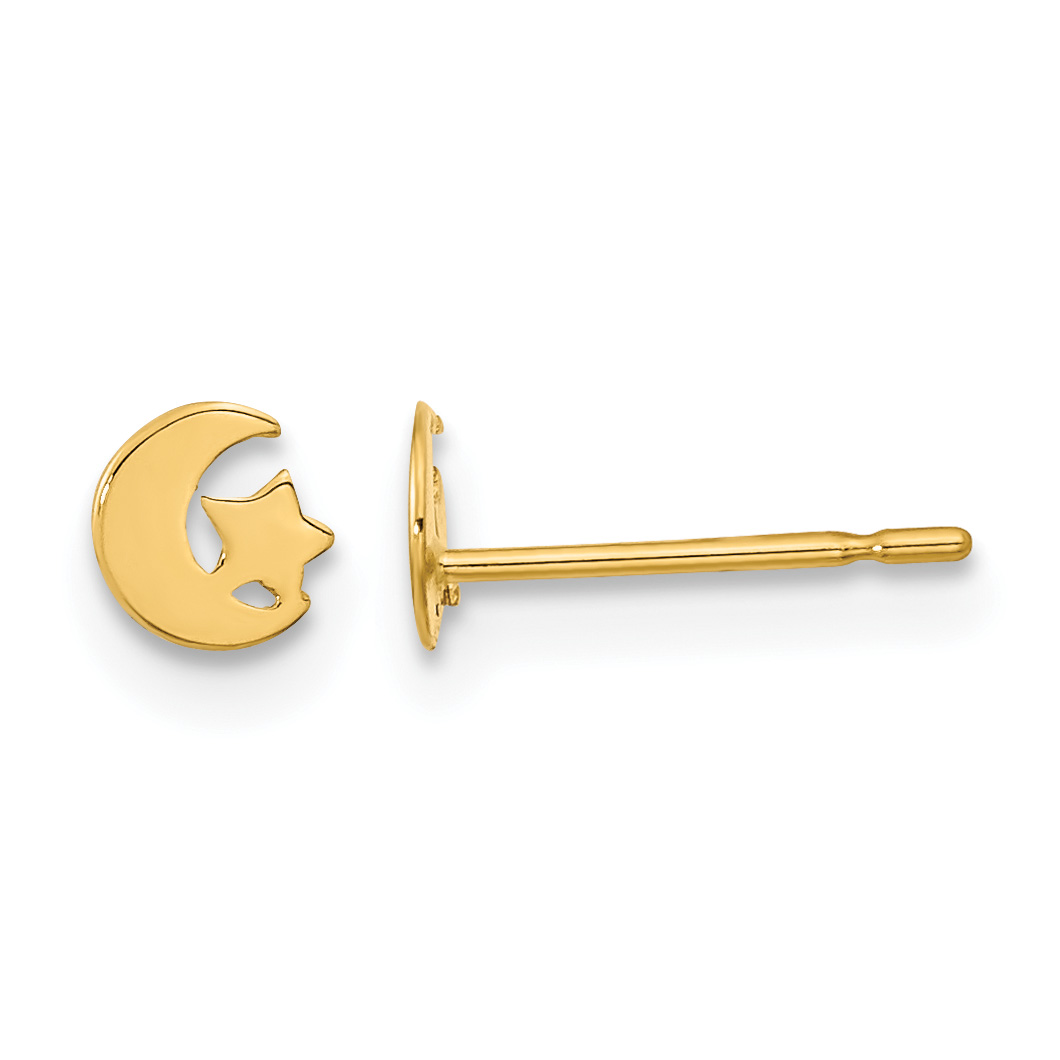 14k Madi K Kids Star and Moon Post Earrings (GK916)