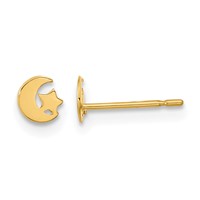 14K Yellow Gold Madi K Kids Star and Moon Post Earrings view 1
