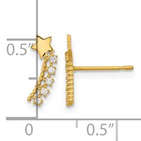 14K Yellow Gold Madi K Kids CZ Shooting Star Post Earrings view 3