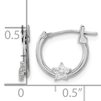 14K White Gold Madi K Polished CZ Star Hoops view 3