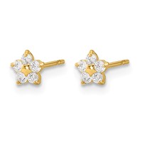14K Yellow Gold Madi K Kids CZ Star Post Earrings view 2