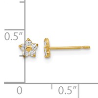 14K Yellow Gold Madi K Kids CZ Star Post Earrings view 3