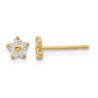 14K Yellow Gold Madi K Kids CZ Star Post Earrings view 1