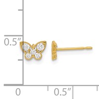 14K Madi K Kids CZ Butterfly Post Earrings view 3