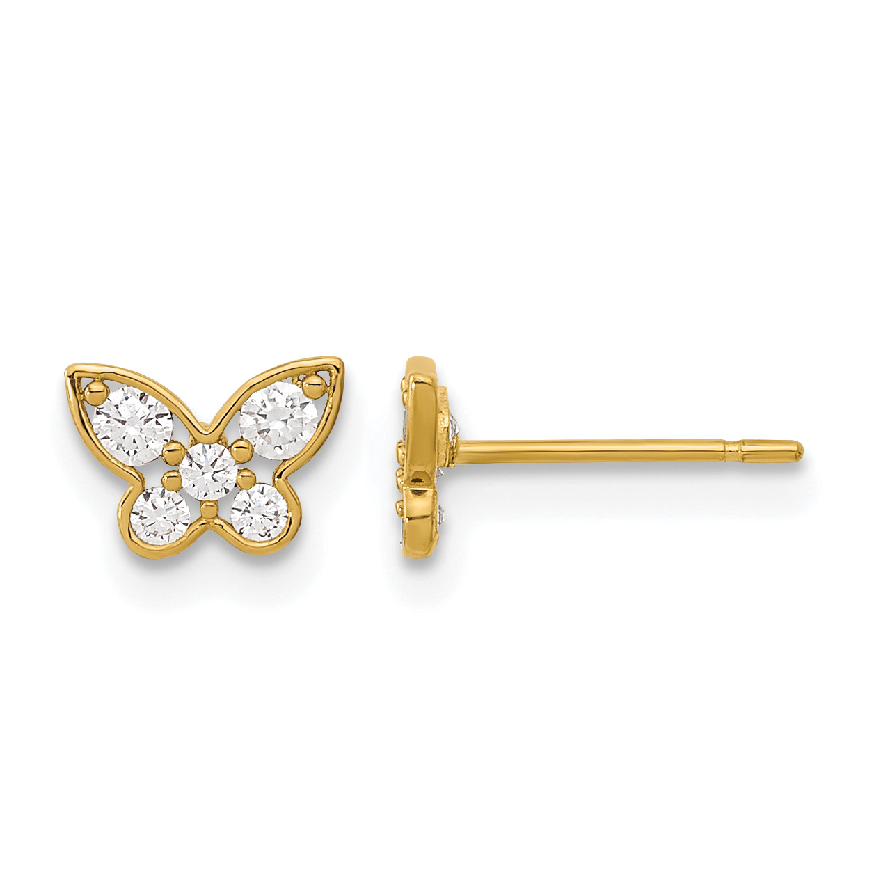 14k Madi K Madi K Kids CZ Butterfly Post Earrings (GK952)