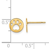14K Madi K Kids Pawprint Post Earrings view 3