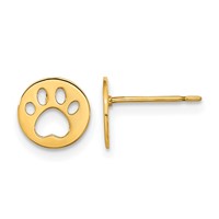 14K Madi K Kids Pawprint Post Earrings view 1