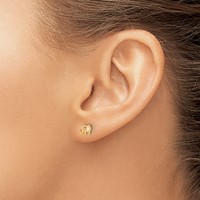 14K Two-tone Madi K Mother of Pearl Elephant Post Earrings view 3