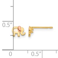 14K Two-tone Madi K Mother of Pearl Elephant Post Earrings view 4