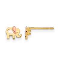 14K Two-tone Madi K Mother of Pearl Elephant Post Earrings view 1