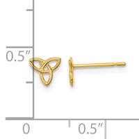 14K Yellow Gold Madi K Kids Celtic Knot Post Earrings view 3