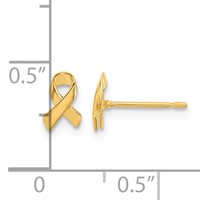 14K Yellow Gold Madi K Awareness Ribbon Post Earrings view 4