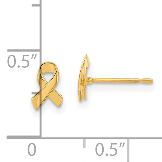 14k Madi K Awareness Ribbon Childrens Post Earrings