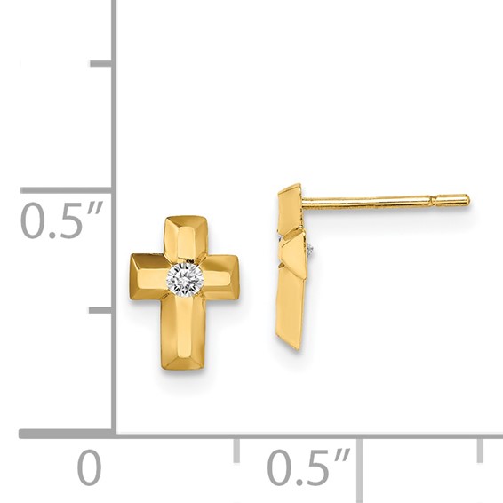 14k Madi K CZ Cross Post Earrings