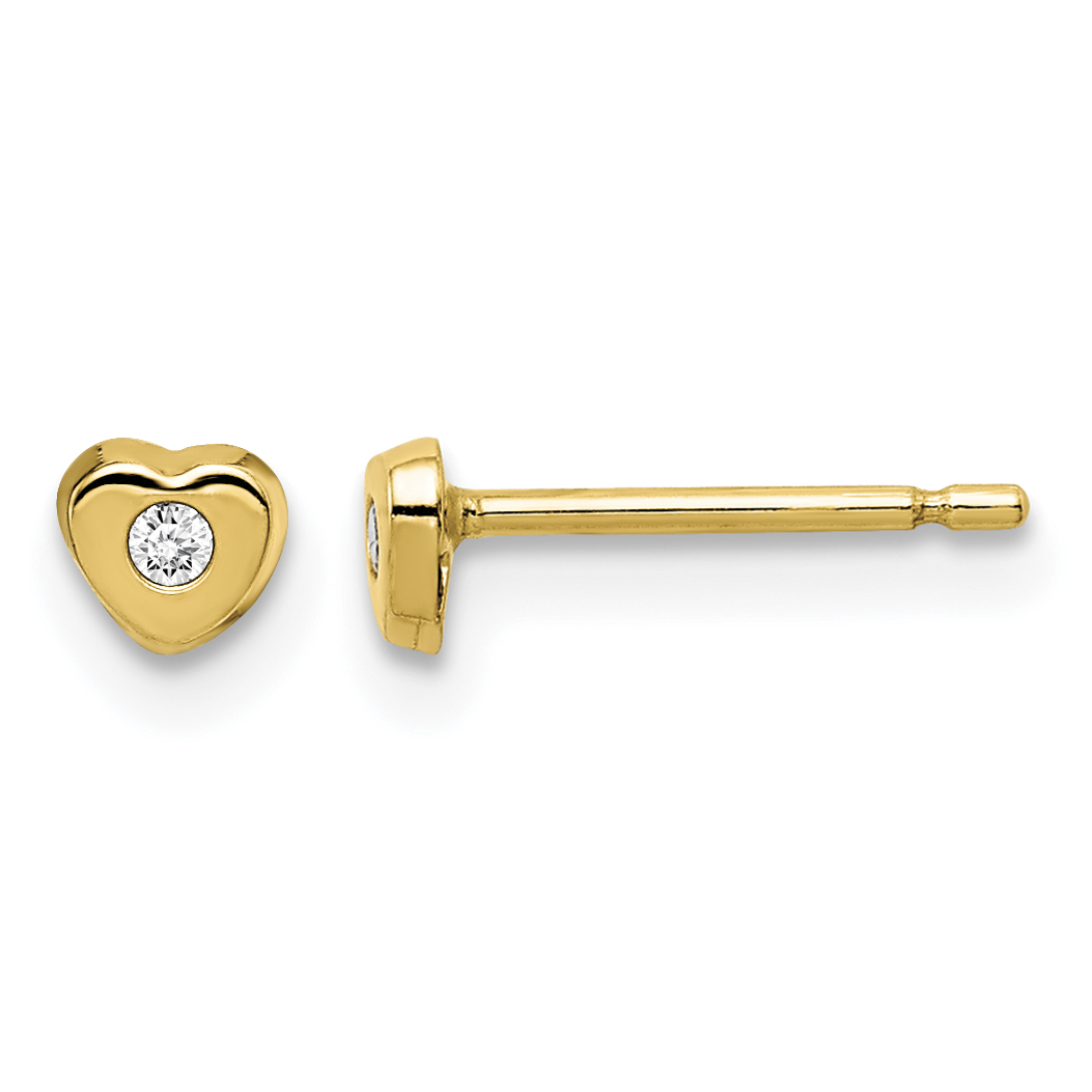 14k Madi K CZ Heart Post Earrings (GK984)