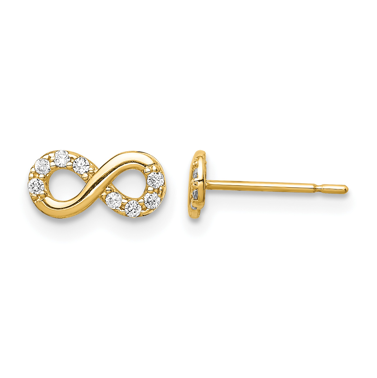 14k Madi K CZ Infinity Symbol Post Earrings (GK988)