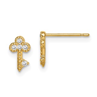 14k Madi K Key CZ Post Earrings