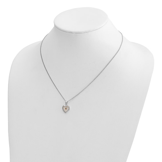 Cherishables Mustard Seed Acrylic Heart 18 inch Silver-plated Necklace with Mustard Seed Legend Message Card