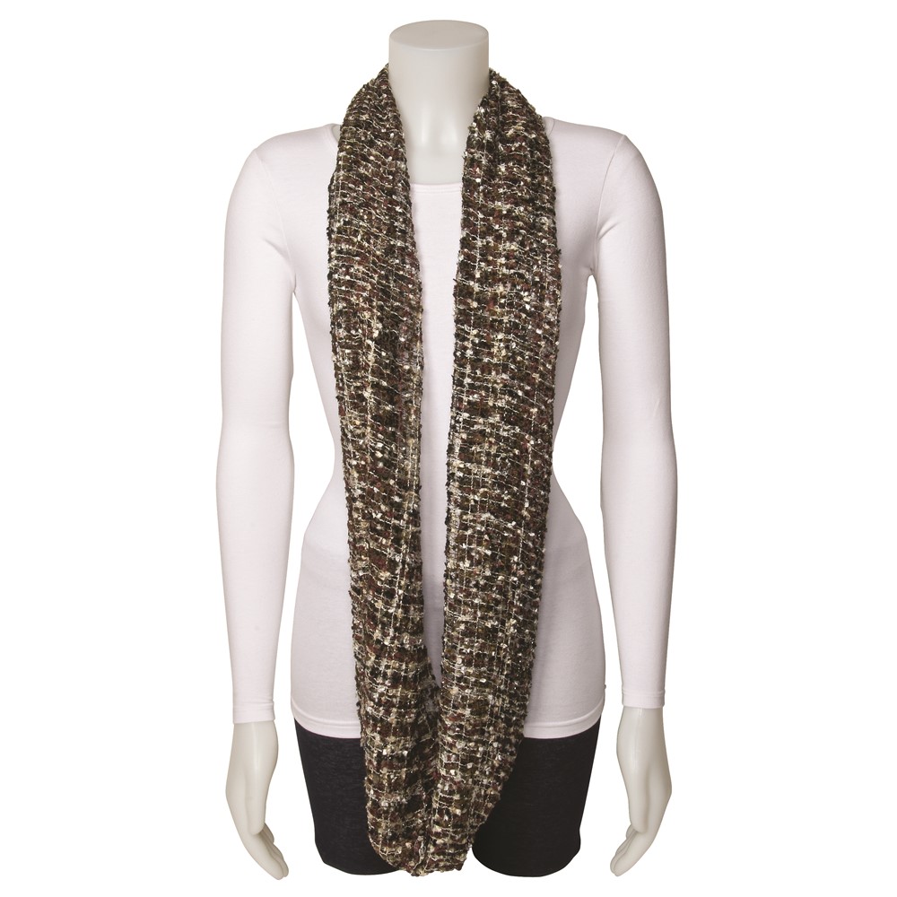 Multicolor Brown Circular Loop Scarf