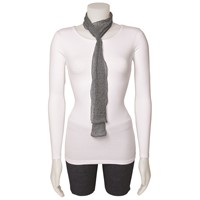 Grey Beaded Woven Polyester Fashion Scarf view 2
