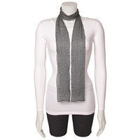 Grey Beaded Woven Polyester Fashion Scarf view 1