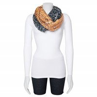 Black Orange Multicolor Open Weave Circular Scarf view 2