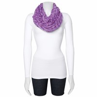Purple Sheer Windowpane Design Circular Viscose Scarf view 2