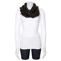 Black Sheer Windowpane Design Circular Viscose Scarf view 2