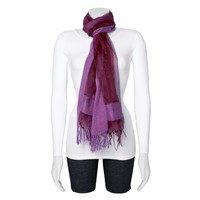 Purple Sheer with Textured Edge Viscose Fashion Scarf view 1