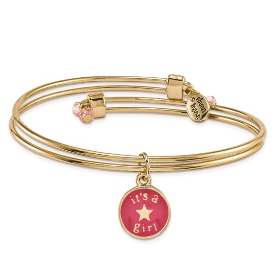 Gold-tone Trinky Things It’s a Girl Star Bracelet/Card