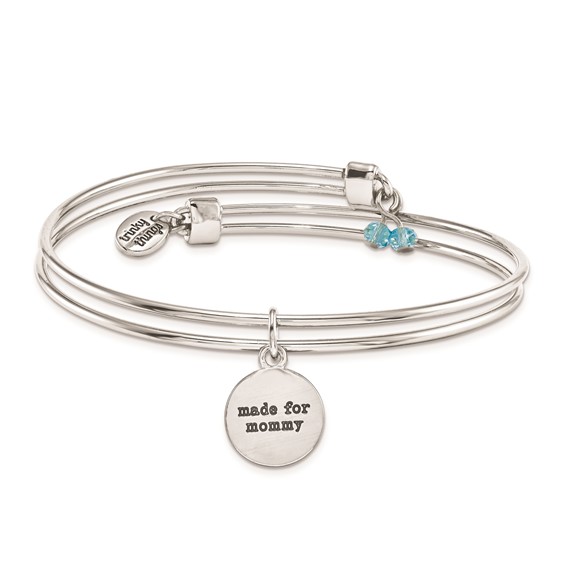 Silver-tone Trinky Things Congrats Blue Stork Bracelet/Card