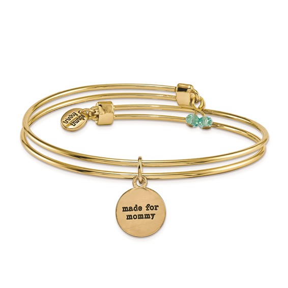 Gold-tone Trinky Things Congrats Blue Stork Bracelet/Card