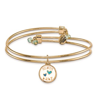 Gold-tone Trinky Things Congrats Blue Stork Bracelet/Card