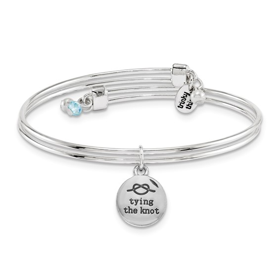 Silver-tone Trinky Things Blue Soon To Be Mrs Bride Bracelet/Card